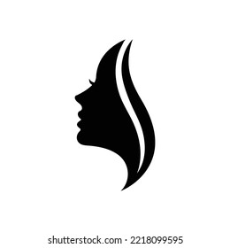 Beauty girl face logo vector.