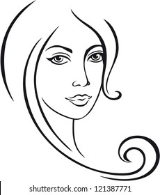 Beauty Girl Face Vector Stock Vector (Royalty Free) 121387771 ...