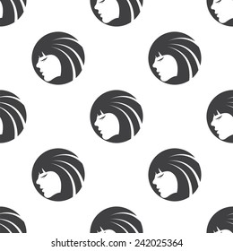 Beauty girl face, vector seamless pattern, Editable can be used for web page backgrounds, pattern fills  