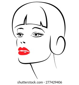 Beauty girl. Fashion beautiful woman face. 