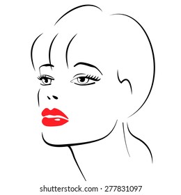 Beauty girl. Fashion beautiful woman face. 