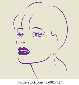 Beauty girl. Fashion beautiful woman face. 