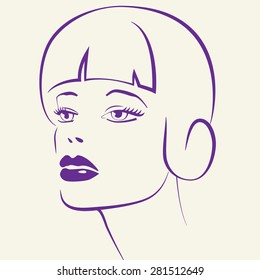 Beauty girl. Fashion beautiful woman face. 