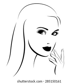Beauty girl. Fashion beautiful woman face.
