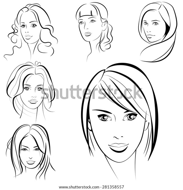 Beauty Girl Fashion Beautiful Woman Face Stock Vector (Royalty Free ...