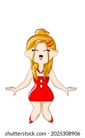 A Beauty girl wearing mini dress on Christmas day