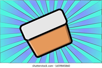 Beauty glamor cream in a make-up and beauty spot against a background of abstract blue rays. Vector illustration.