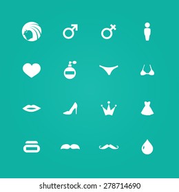 beauty, glamour icons universal set for web and mobile