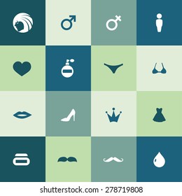 beauty, glamour icons universal set for web and mobile