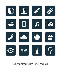 beauty, glamour icons universal set for web and mobile