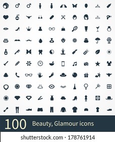 beauty, glamour Icons Vector set