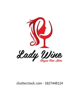 Beauty Glass Wine Abstract Silhouette Business Logo