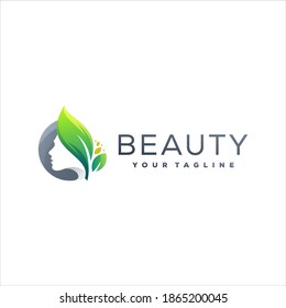 beauty gradient color logo design