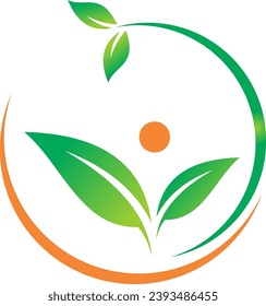 beauty green leaf ecology vector logo
