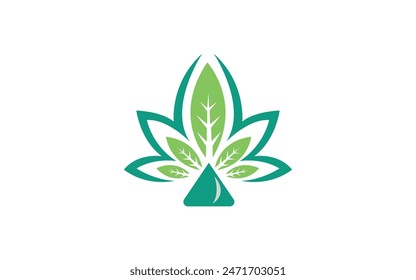 Beauty green leaf spa logo vector image