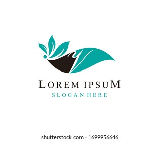 Beauty Green V Letter Flora, Salon and Spa logo  