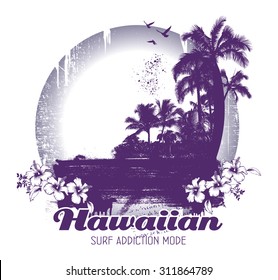 beauty grunge and vintage hawaiian beach scene