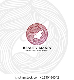 Beauty hair girl logo design inspiration