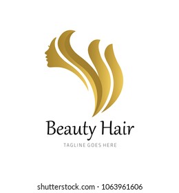 Beauty hair logo design template. Vector illustration