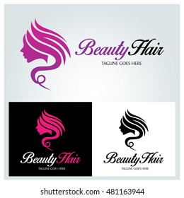 Beauty hair logo design template ,Beauty salon logo ,Nature Beauty logo ,Vector illustration