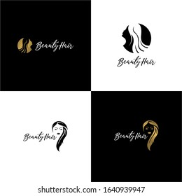 Beauty Hair Logo Design Vector Template
