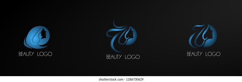 beauty hair logo, Set of abstract vector company business logo icons popular web concepts, logo with philosopy mean energy grow dream creative and spirit