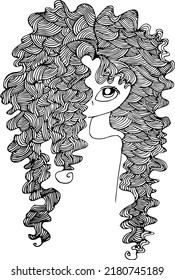 Beauty Hair Pattern Design vector drawing	