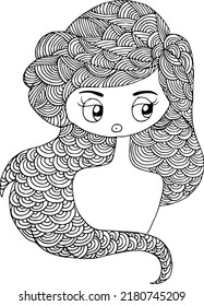 Beauty Hair Pattern Design vector drawing	