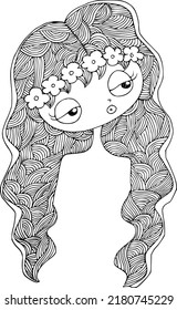 Diseño de patrones de cabello de belleza dibujo vectorial	