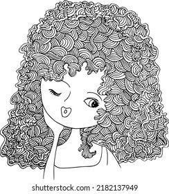 Beauty Hair Pattern Design vector drawing	