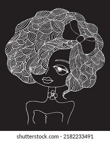 Beauty Hair Pattern Design vector drawing	