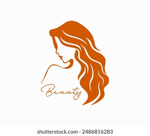 Beauty hair queen logo design template