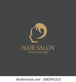 Beauty hair salon logo design template. Vector illustration