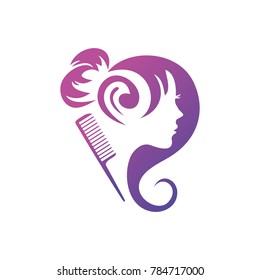 Beauty Hair Salon Logo Stock Vector