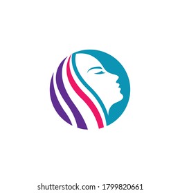 Beauty hair and salon logo vector icon design