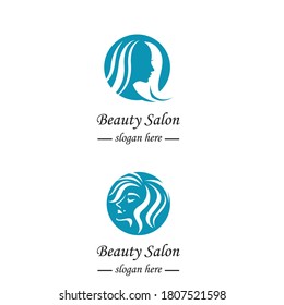 Beauty hair and salon logo vector icon design