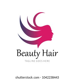 Beauty hair - Salon and spa logo. Vector illustration