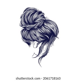 Ilustración de diseño de vectores de cabello de belleza