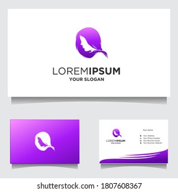 beauty hair woman silhouette logo