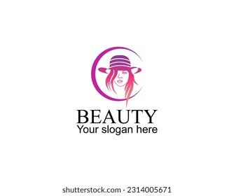 beauty haircut salon logo with scissor vector illustration design