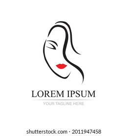 beauty haircut salon logo vector illustration design