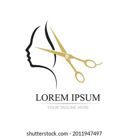 beauty haircut salon logo vector illustration design