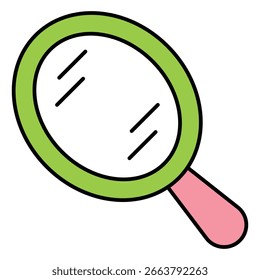 Beauty Hand Mirror Vector Icon for Makeup