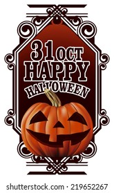 beauty happy halloween banner with pumpkin