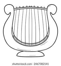 beauty harp illustration outline isolated vector