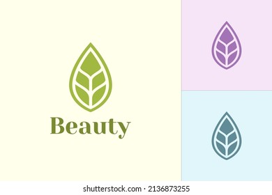 Beauty or health logo in abstract and clean leaf shape