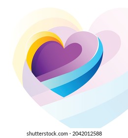 Beauty heart colorful logo abstract design