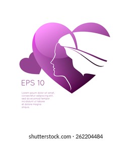 Beauty in heart. Vector template