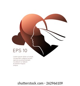 Beauty in heart. Vector template
