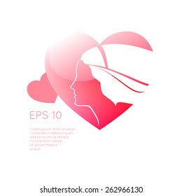 Beauty in heart. Vector template
